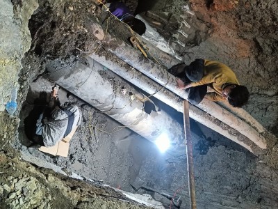  थापाथलीमा फुटेको खानेपानीको पाइप मर्मत सकियो 